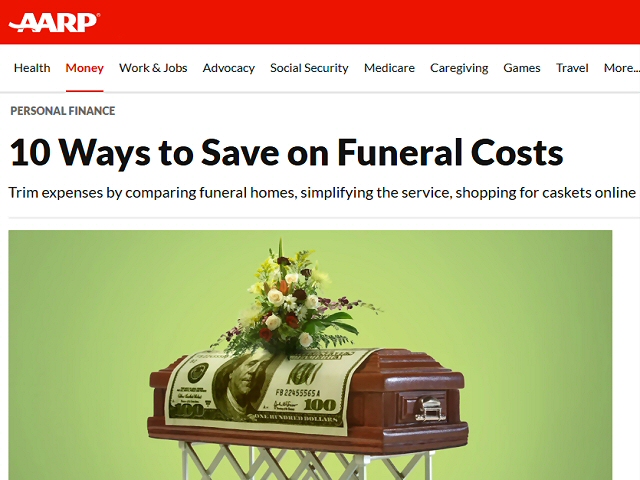 What does AARP say about funeral planning and prepaid funeral plans?