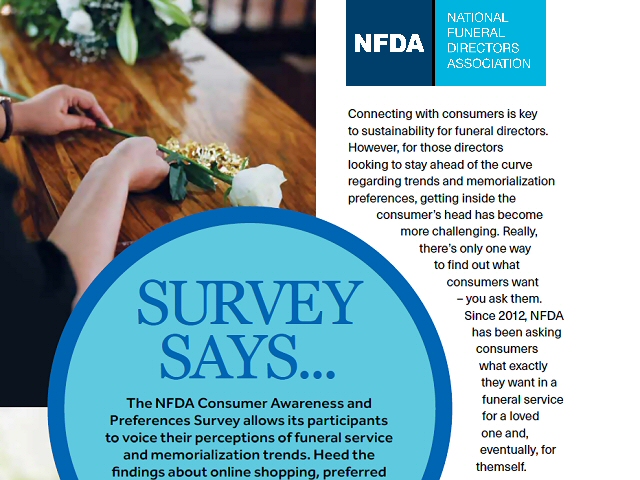The National Funeral Directors Association annual Consumer Awareness and Preferences study.